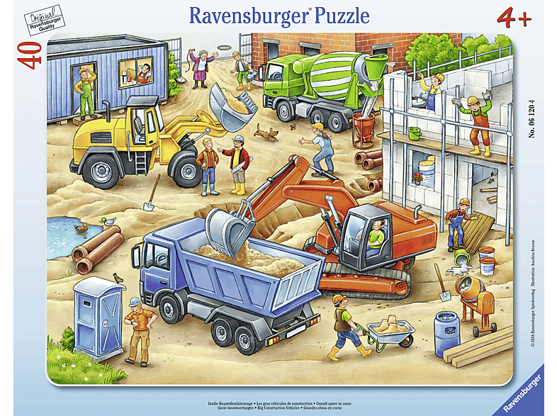RAVENSBURGER Große Baustellenfahrzeuge Puzzle Mehrfarbig