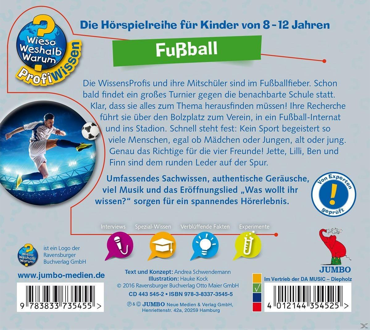Buchcover mit Text und Illustrationen über Fußball, einem Fußballspieler und grünem Hintergrund.