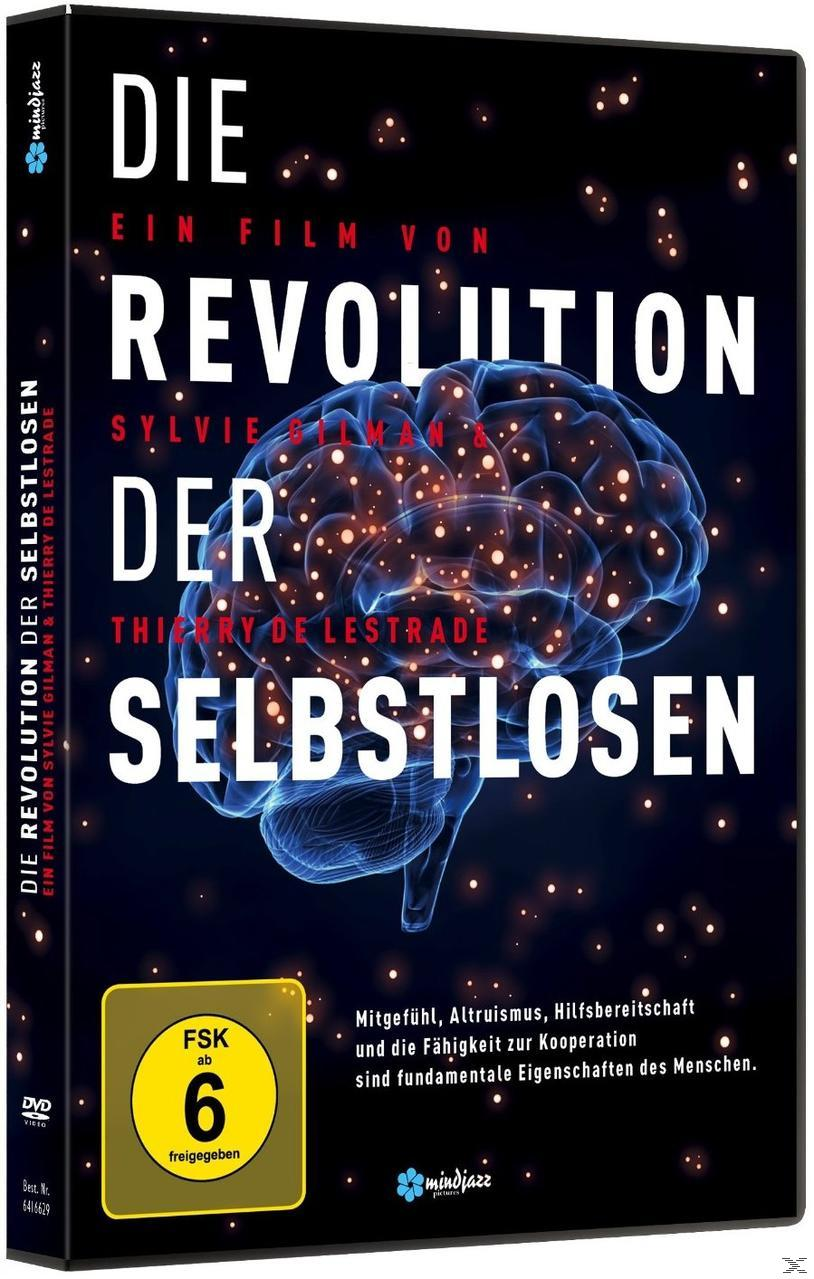DVD-Cover mit dem Titel 'Die Revolution der Selbstlosen' mit Gehirn-Grafik.