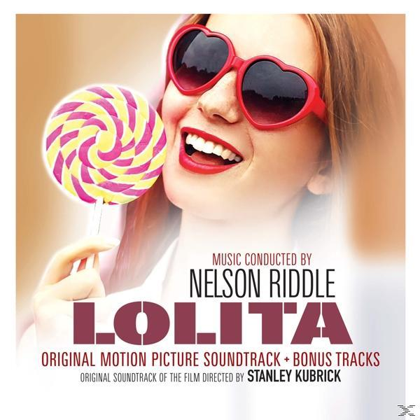 Albumcover für den Lolita-Soundtrack. Zeigt eine Frau mit einem Lolli. Herzförmige Sonnenbrille.