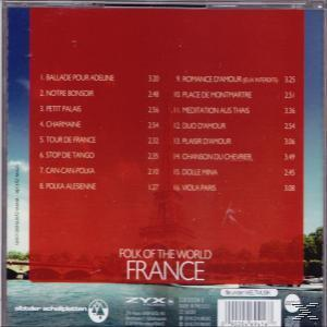CD-Cover: Roter Hintergrund, Titelliste, Paris-Szene. ZYX Folk of the World France.