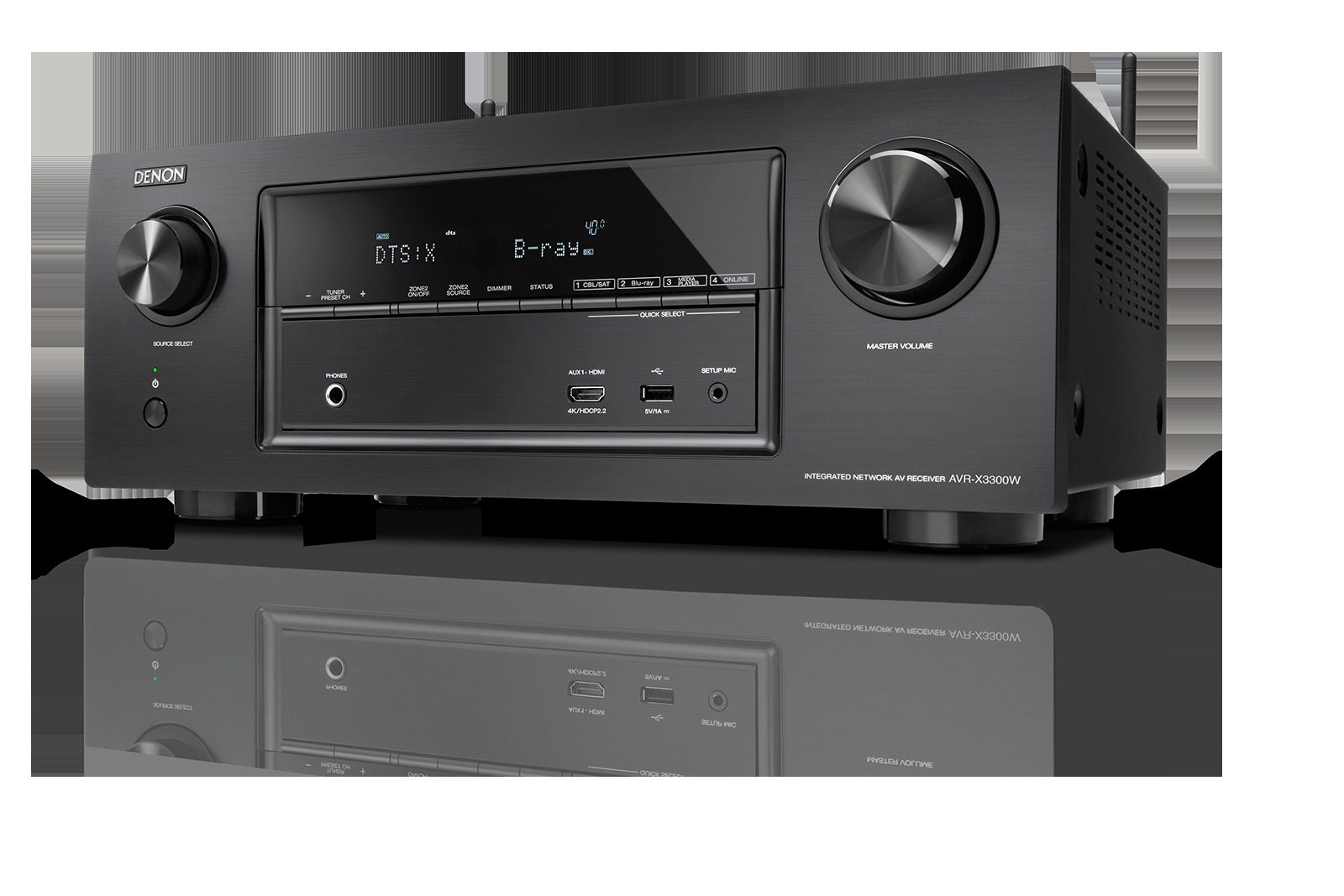 DENON AVR-X3300W AV-Receiver (7.2 Kanäle, 180 Watt pro Kanal, Schwarz)