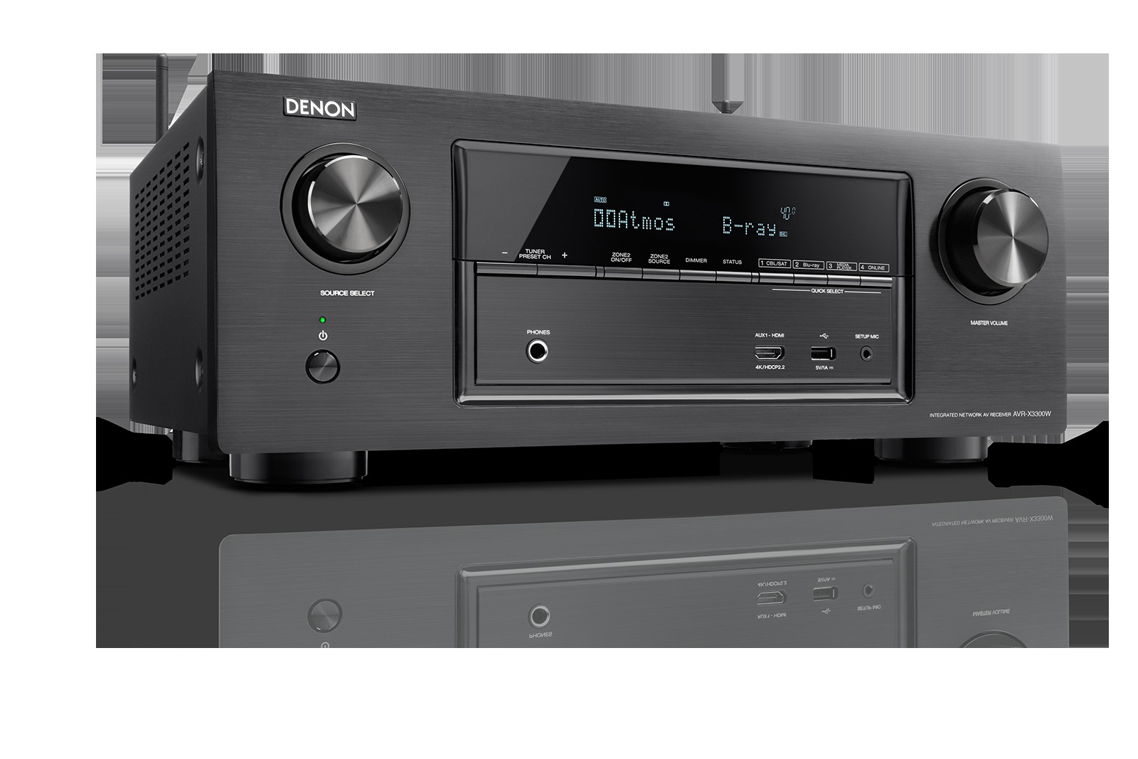 DENON AVR-X3300W AV-Receiver (7.2 Kanäle, 180 Watt pro Kanal, Schwarz)