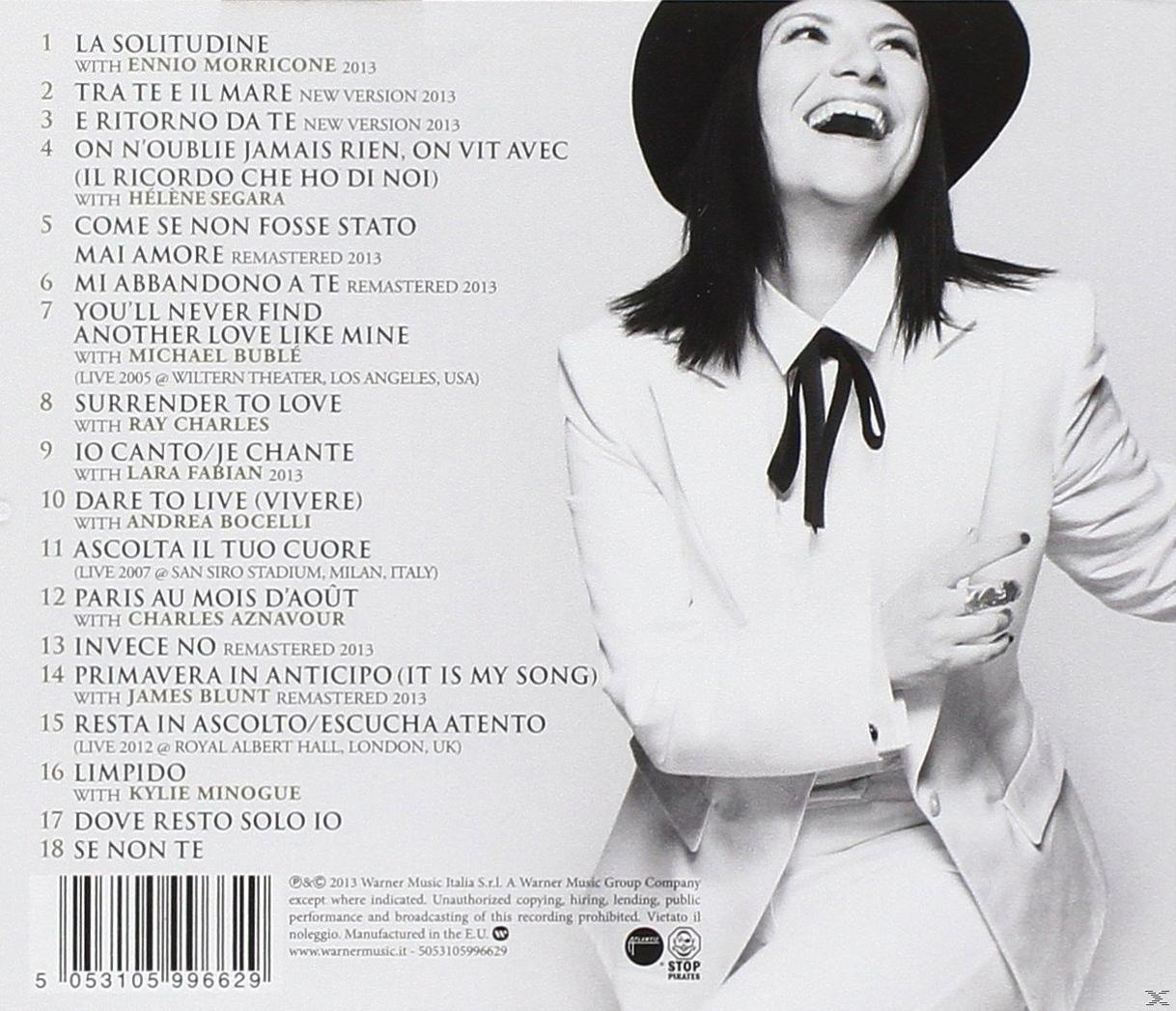CD-cover met een zingende vrouw en songtitels in het Italiaans.