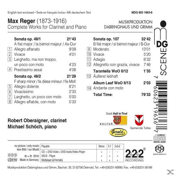 CD-Cover mit Noten, Titelliste und Credits. Mit Klavier und Klarinette.