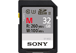 SONY SF32M UHS-II - SDXC-Speicherkarte  (32 GB, 260, Schwarz)