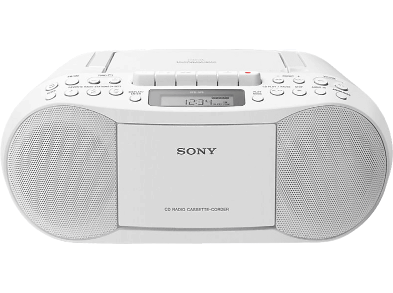 SONY Boombox draagbare radio CD/cassette Wit (CFDS70W.CED)