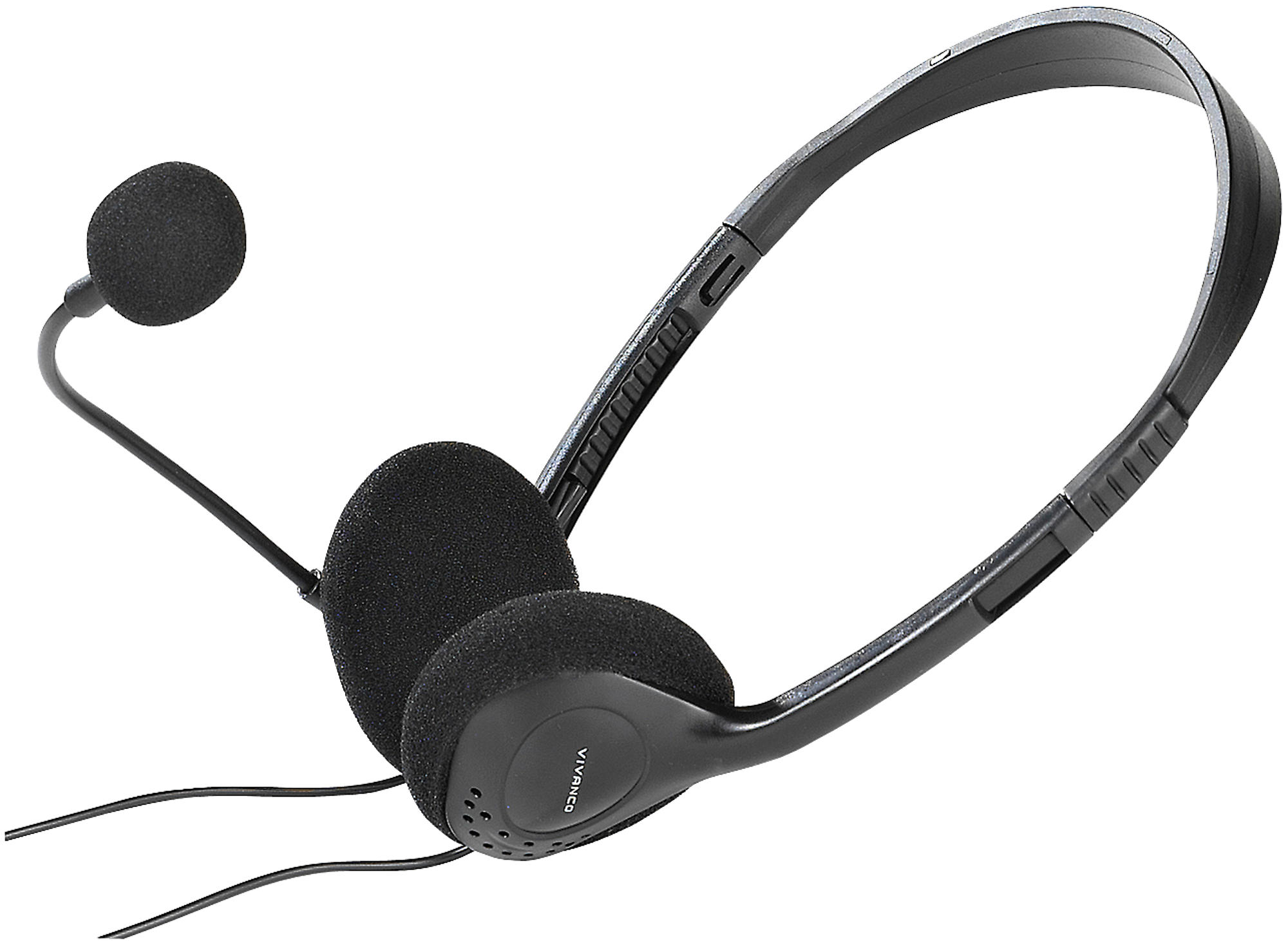 VIVANCO 36651 PC Stereo Kopfhörer mit Mikrofon, ultraleicht