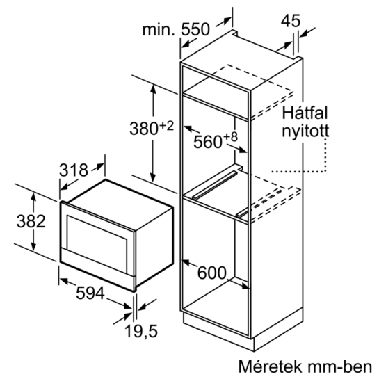 BOSCH BFL634GS1 Serie8 Beépíthető mikrohullámú sütő