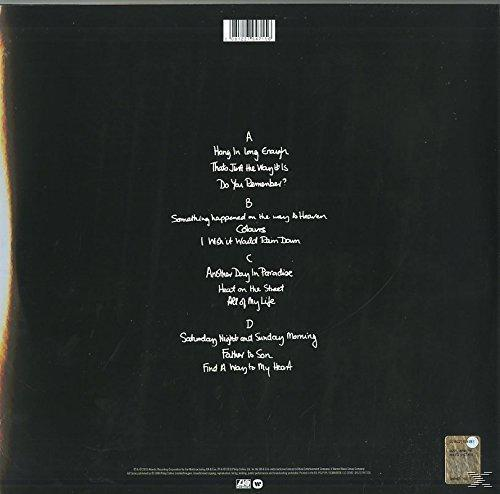 Album-Rückseite mit Titelliste. Der Hintergrund ist dunkel und strukturiert.