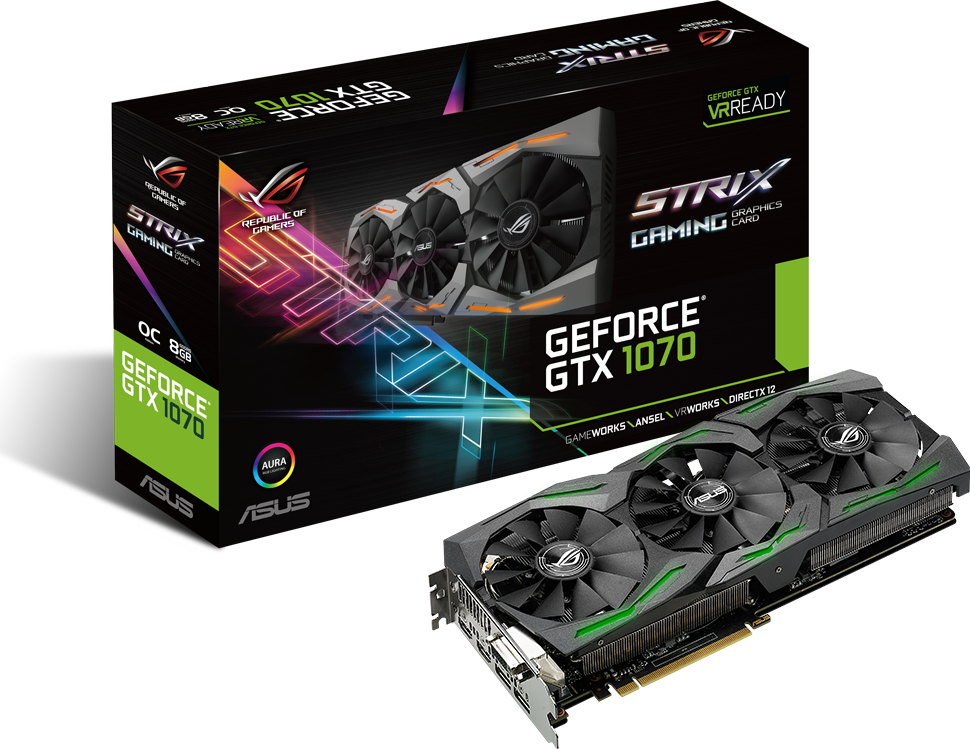 ASUS GeForce® GTX 1070 OC Strix Gaming, 8GB GDDR5 (90YV09N0-M0NA00)
