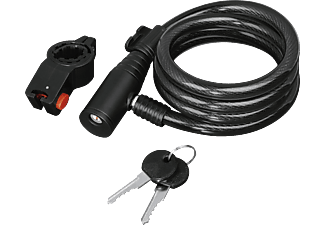 HAMA Cable Lock 120 cm - Fahrrad-Spiralkabelschloss (Schwarz)