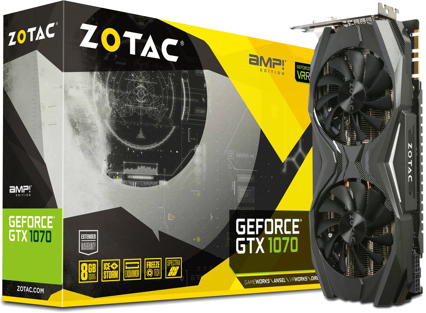 ZOTAC GeForce® GTX 1070 AMP Edition, 8GB GDDR5 (ZT-P10700C-10P)