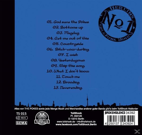 CD-Cover mit blauem Hintergrund, betitelt 'BERLINS No.1', mit einer Liste von Songtiteln und Text.