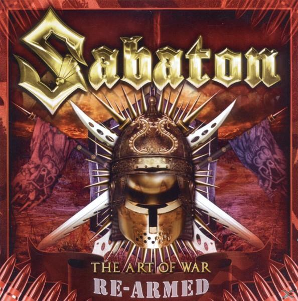 Albumcover mit Helm und Fahnen, roter Hintergrund und Text.