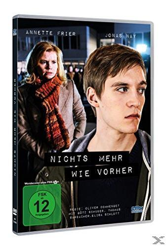 DVD-Cover mit einer Frau und einem Mann, die sich gegenüberstehen. Text: 'Nichts Mehr Wie Vorher'.