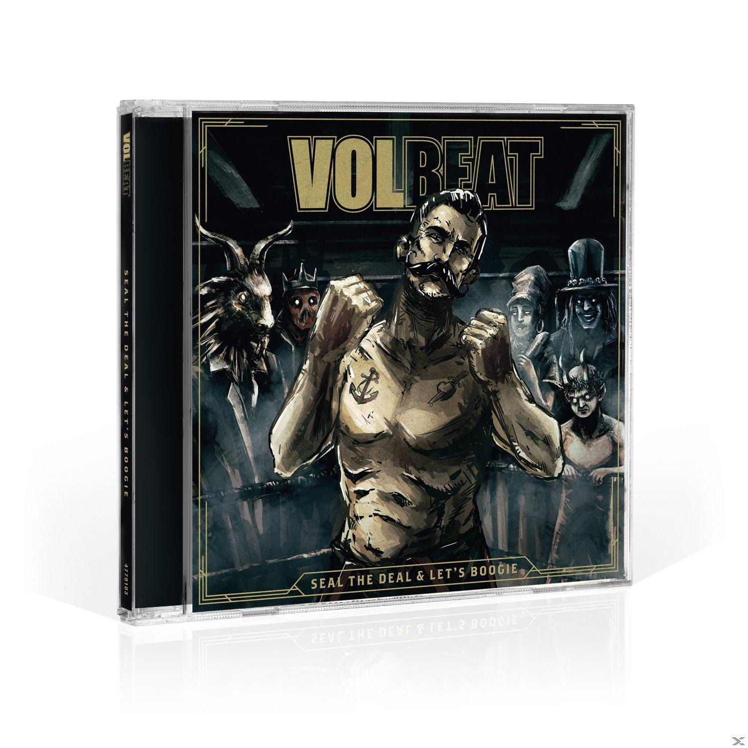 A Volbeat album borítója. Egy tetovált férfi egy bokszringben van másokkal a háttérben.