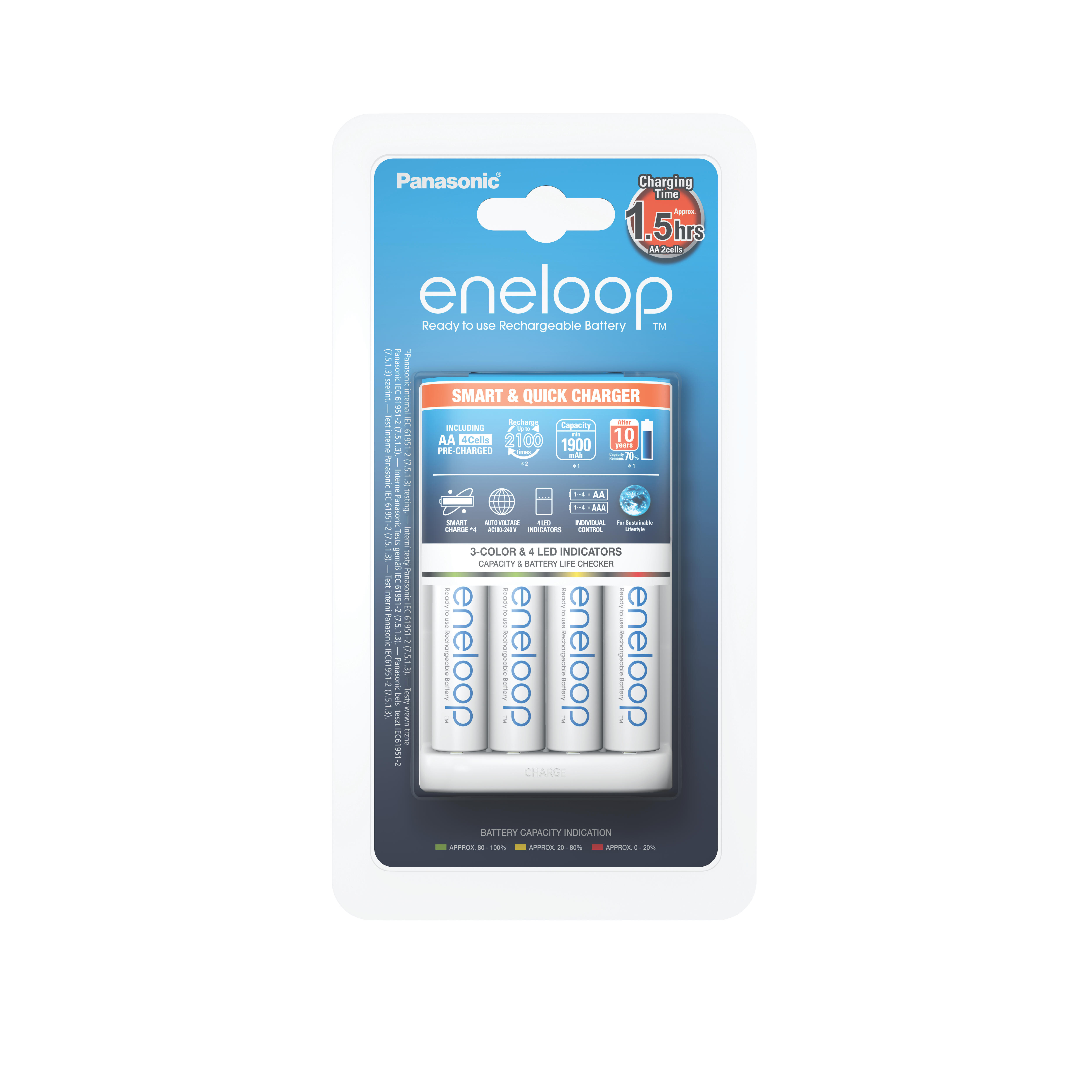 ENELOOP BQ-CC55 + 4 AA Ladegerät, Weiß