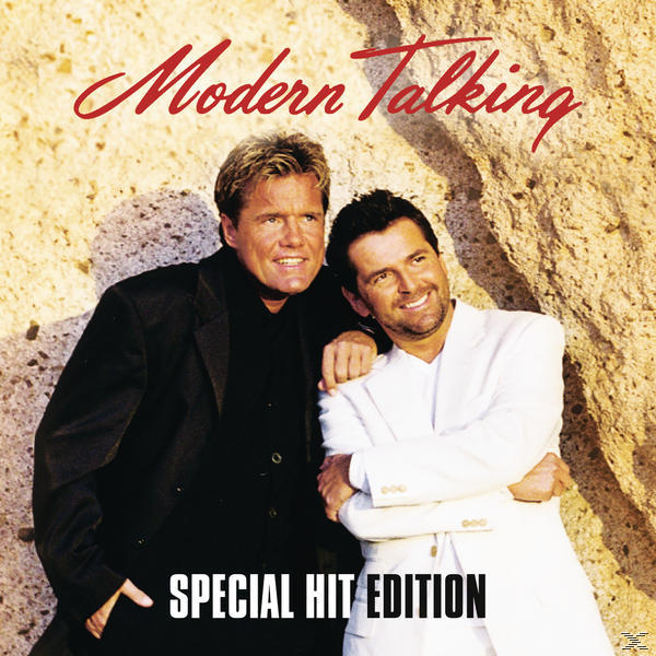 Albumcover: Zwei Männer, Modern Talking Logo und Text.