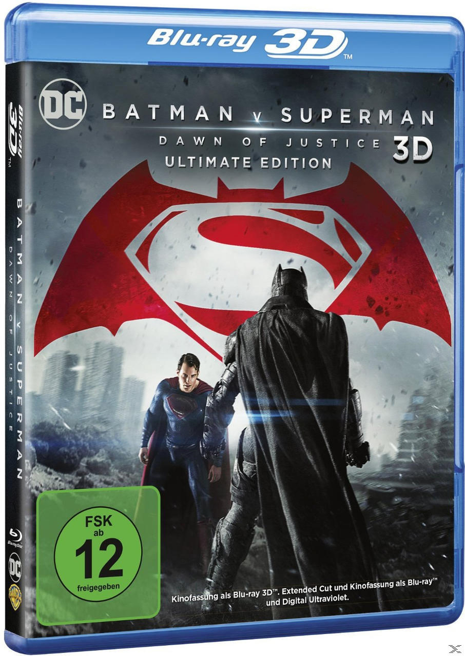 Blu-ray-Disc von Batman v Superman, mit Batman und Superman auf dem Cover.