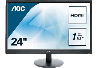 AOC E2470SWH - Monitor, 23.6 ", Full-HD, 60 Hz, Schwarz