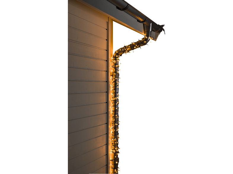 KONSTSMIDE 3613800 LED Lichterkette, Schwarz, Bernsteinfarben Weihnachtsbeleuchtung außen