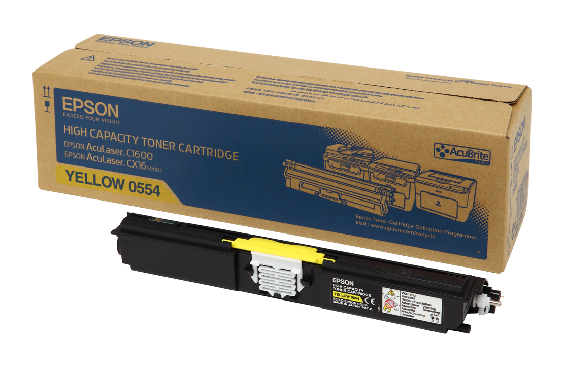 EPSON AcuLaser Toner C13S050554 C1600/CX1600 Original Toner-Kartusche Gelb (S050554)
