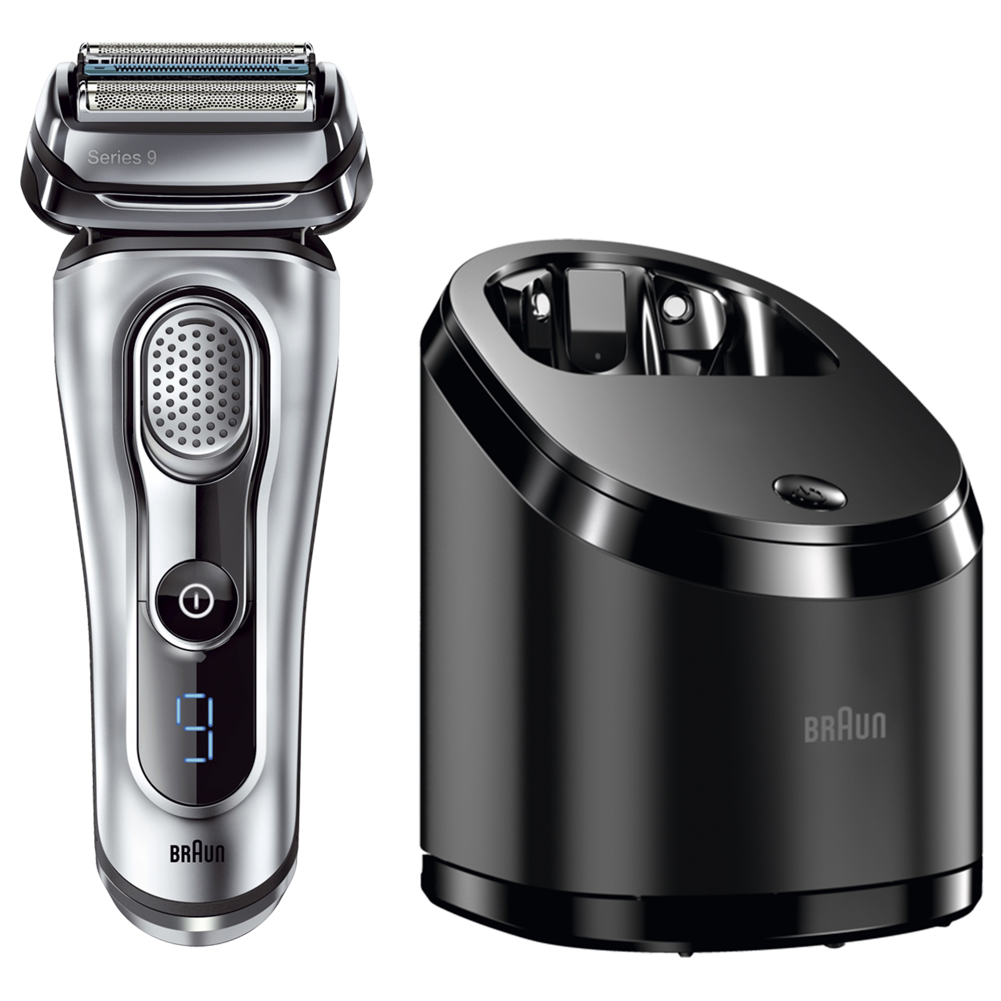 BRAUN Series 9 - 9090cc System Rasierer Silber (SyncroSonic Technologie, Reinigungsstation: Ja)