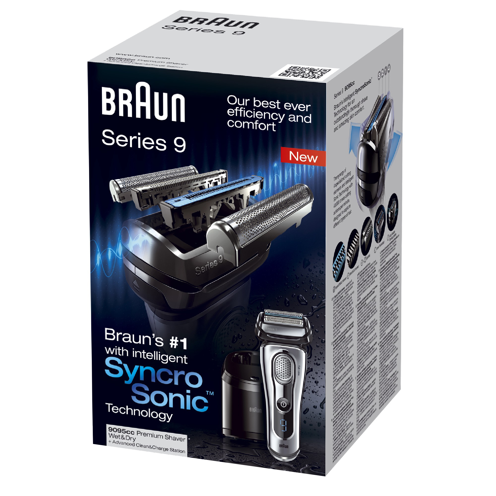 BRAUN Series 9 - 9095cc Rasierer Dunkelgrau (SyncroSonic Technologie, Reinigungsstation: Ja)