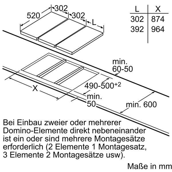 SIEMENS EX375FXB1E Induktionskochfeld (302 breit, Kochfelder) 2 mm