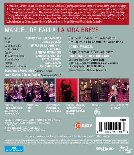 Breve Gallardo-domas, (Blu-ray) Vida La - - Maazel/Gallardo-Domas/de Leon
