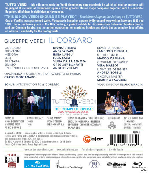 Orchestra/Coro Teatro Regio Pa, Montanaro/Ribeiro/Papi/Lungu - Il Corsaro  - (Blu-ray)