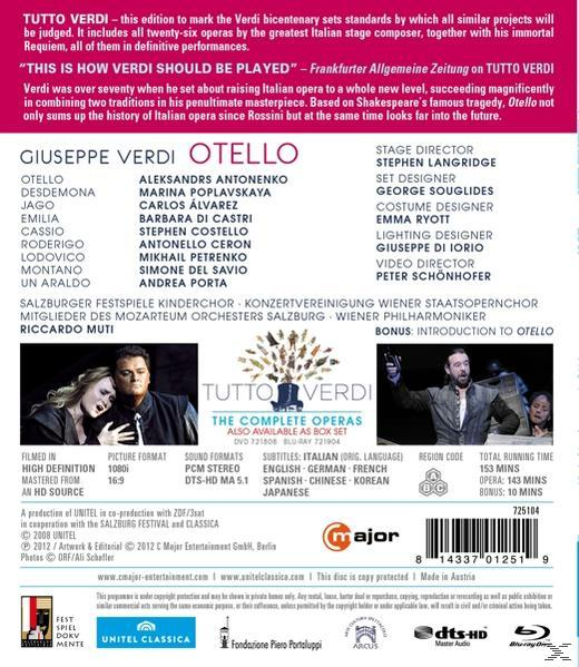 Regio Teatro Othello Pa, Muti/Antonenko/Poplavskaya (Blu-ray) - Orchestra/Coro -