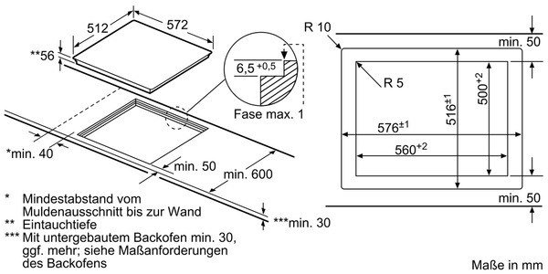 SIEMENS EH601LFC1E Glaskeramik (572 mm breit, 4 Kochzonen)