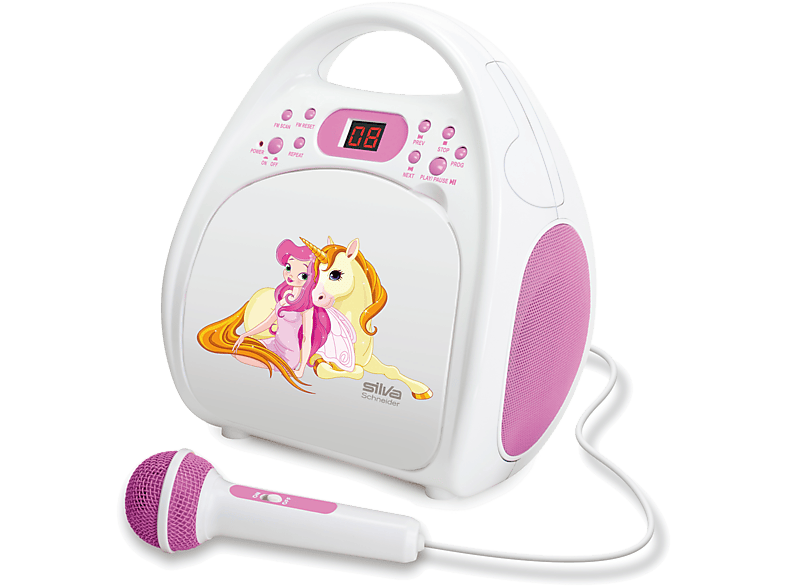 SILVA Junior ONE Kinder Radio mit CD und Mikrofon, pink
