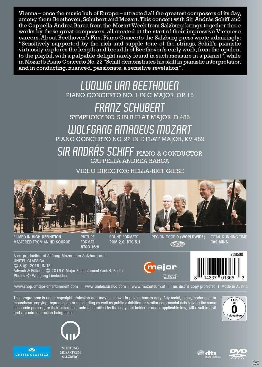 CD-Cover mit Text und Foto von Musikern. Text über Beethoven, Schubert und Mozart.