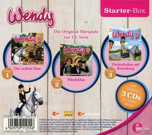 Eine Wendy-Starterbox mit drei CD-Covern mit Reitmotiven.