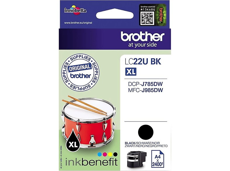 Brother Lc22ubk Zwart