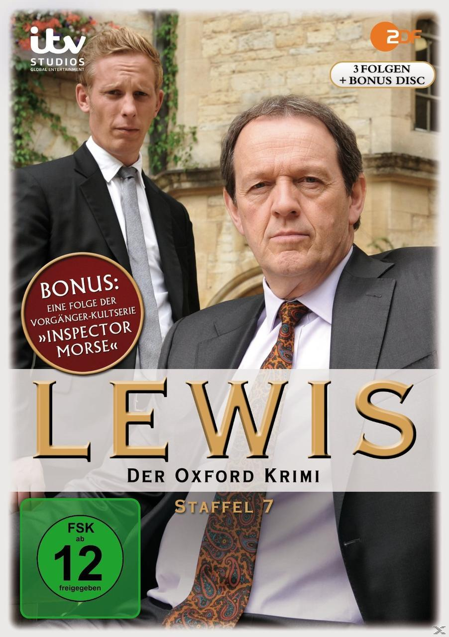 DVD-Cover für 'Lewis', mit zwei Männern im Anzug, einem Gebäude und Textüberlagerung.