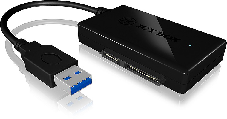 RAIDSONIC USB 3.0 Adapter für 2.5 Zoll, 3.5 Zoll oder 5.25 Zoll SATA Geräte, Schwarz