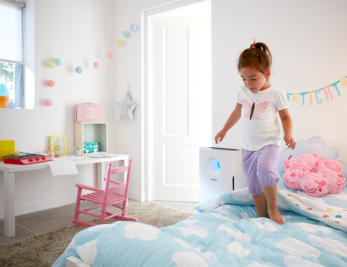 PHILIPS AC3256/10 3000 Series Luftreiniger Weiß (60 Watt, Raumgröße: 95 m³, Vorfilter, NanoProtect S3 HEPA-Filter, NanoProtect AC-Filter)