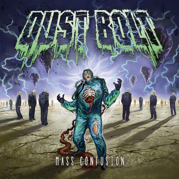 Albumborító zombiszerű figurával és a 'Mass Confusion' felirattal.