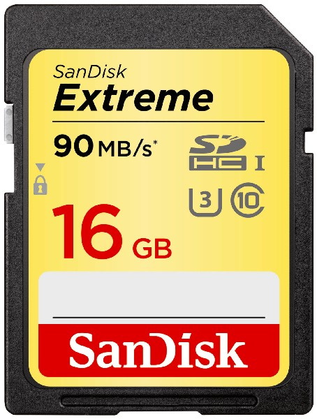 Tarjeta SDXC - SanDisk Extreme, 16 GB, 90 MB/s, UHS-I, U3, Clase 10, 4k UHD y FHD, Multicolor