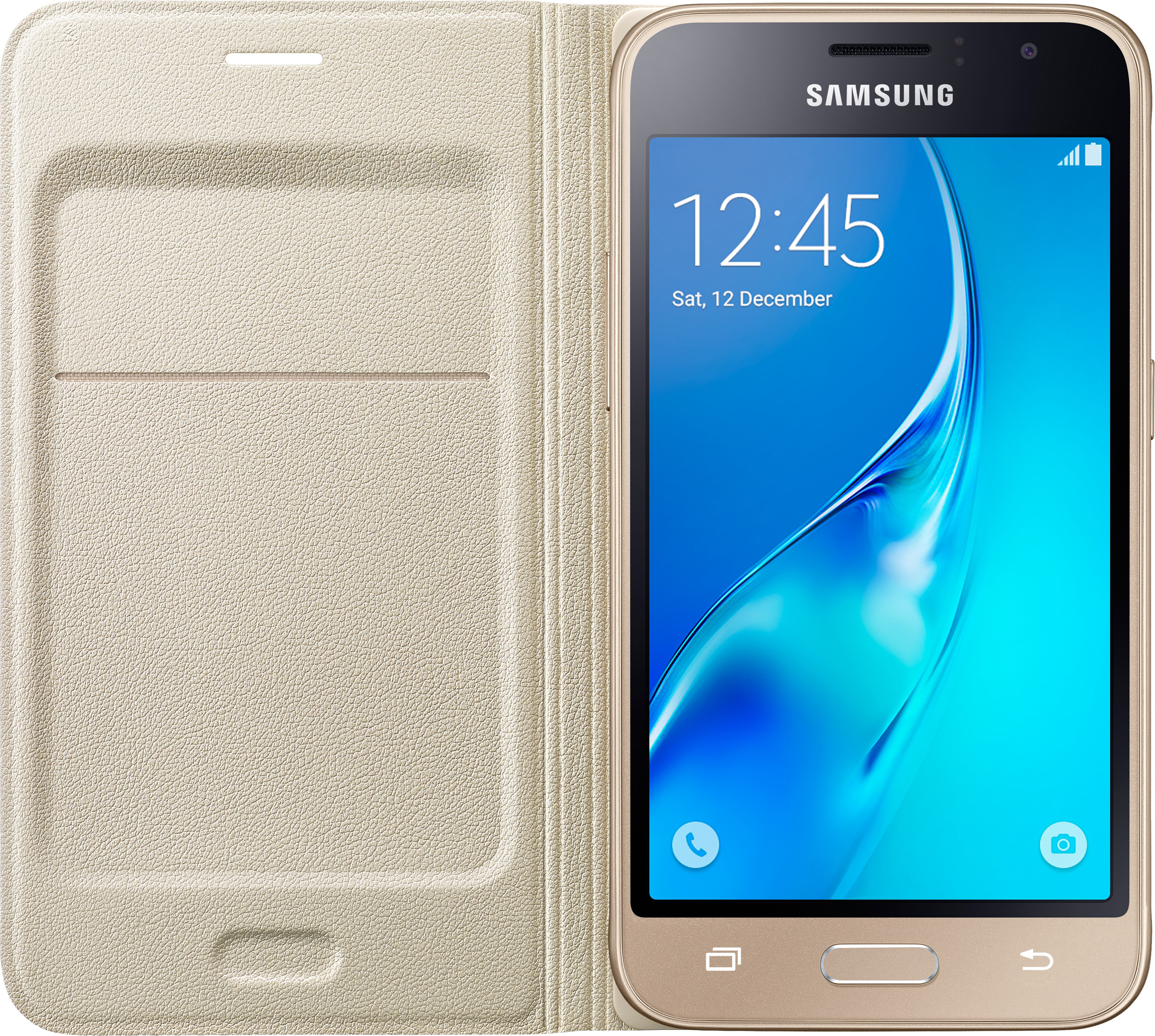 SAMSUNG EF-WJ120, Bookcover, Samsung, Galaxy J1 (2016), Gold