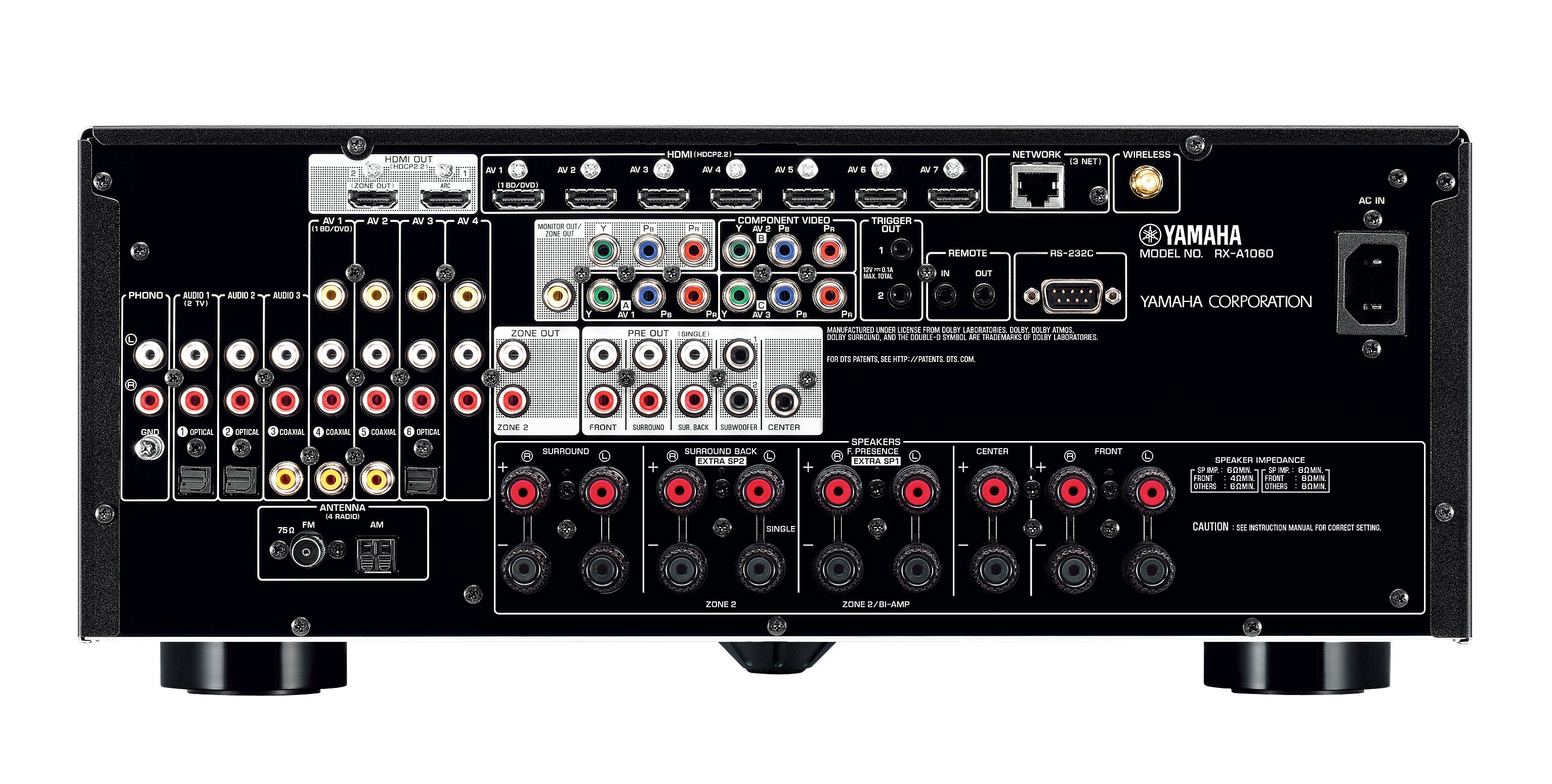 YAMAHA RX-A 1060 AV-Receiver (7.2 Kanäle, 165 Watt pro Kanal, Titan)