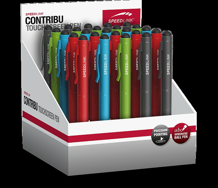 SPEEDLINK Contribu Stift Schwarz, Rot, Blau, Grün (Sortierter Artikel! Freie Farbwahl nicht möglich!)