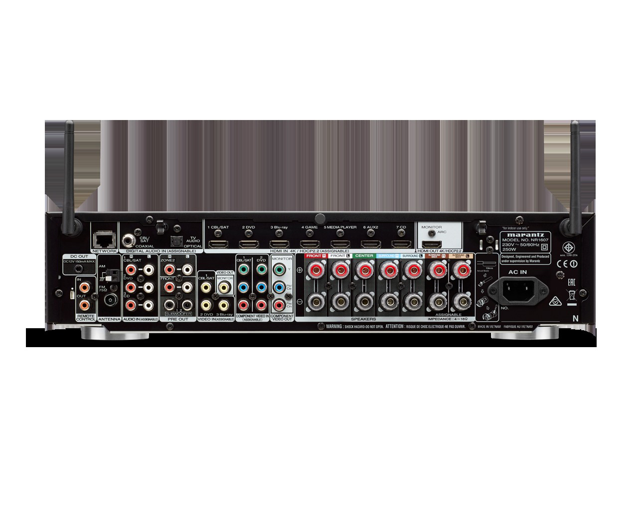 MARANTZ NR1607 AV-Receiver (7.2 Kanäle, Watt 90 pro Schwarz) Kanal