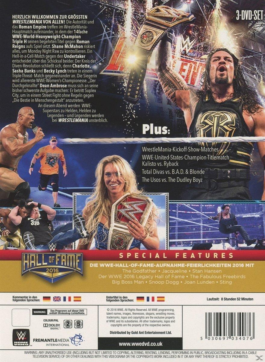DVD-Cover mit Wrestlern. Roman Reigns, The Rock und andere sind abgebildet. WWE-Logo und Titel sind sichtbar.
