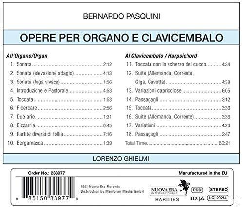 Lorenzo Ghielmi - Pasquini: Works For Organ And Harpsichord  - (CD)