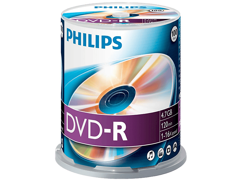 PHILIPS Pack 100 DVD-R 4.7 GB 16x